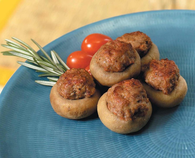 Sausage Stuffed Mushroom Cap