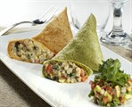 BREAKFAST QUESADILLA TRIANGLE - SPINACH, MUSHROOM & FETA